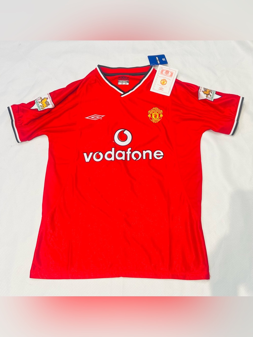 NWT,MANCHESTER UNITED 2000/2001 HOME FOOTBALL SHIRT, V.NISTELROOY #10, Size M